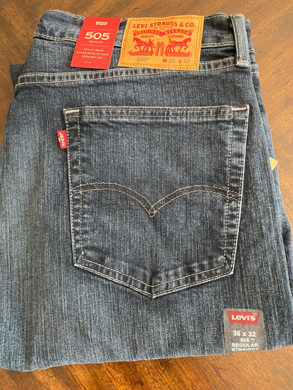 Men’s Levi's 505 Regular Straight Men's Dark Blue Jeans